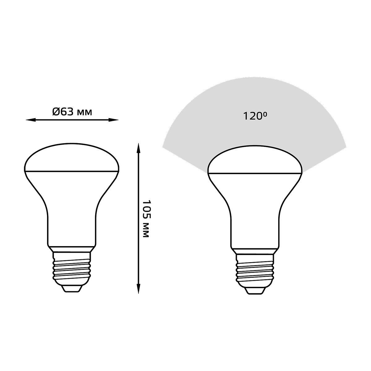 Лампа светодиодная Gauss E14 9W 6500K рефлектор матовый 106002309
