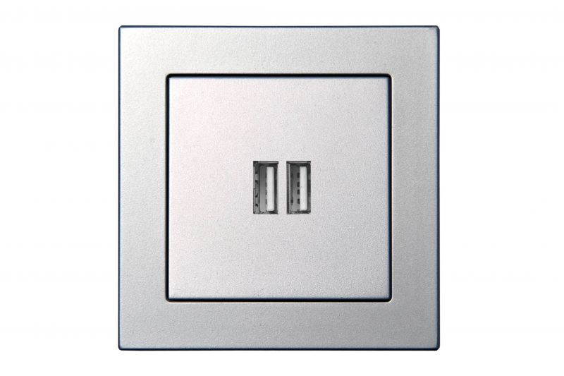 Розетка USB двойная для зарядки умная 5V(3,4А) Liregus Epsilon 28-1857