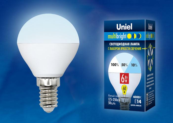 Лампа светодиодная (UL-00002374) Uniel E14 6W 4000K матовая LED-C37-6W/NW/E14/FR/MB PLM11WH