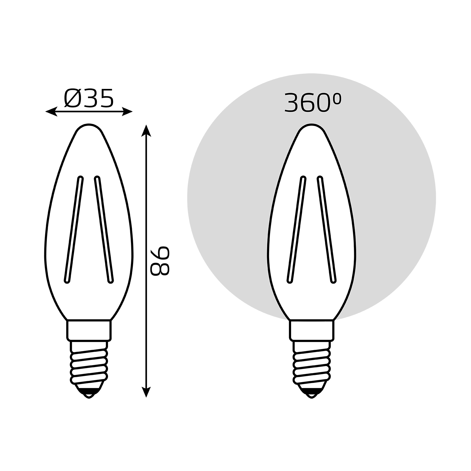 Лампа светодиодная Gauss Basic Filament E14 5,5W 4100K 1031126T