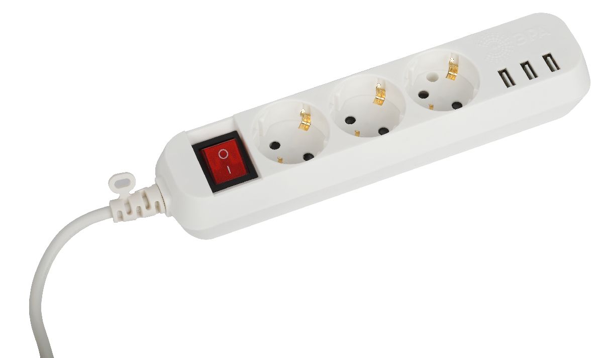 Удлинитель электрический Эра U-3es-1,5m-USB Б0052900