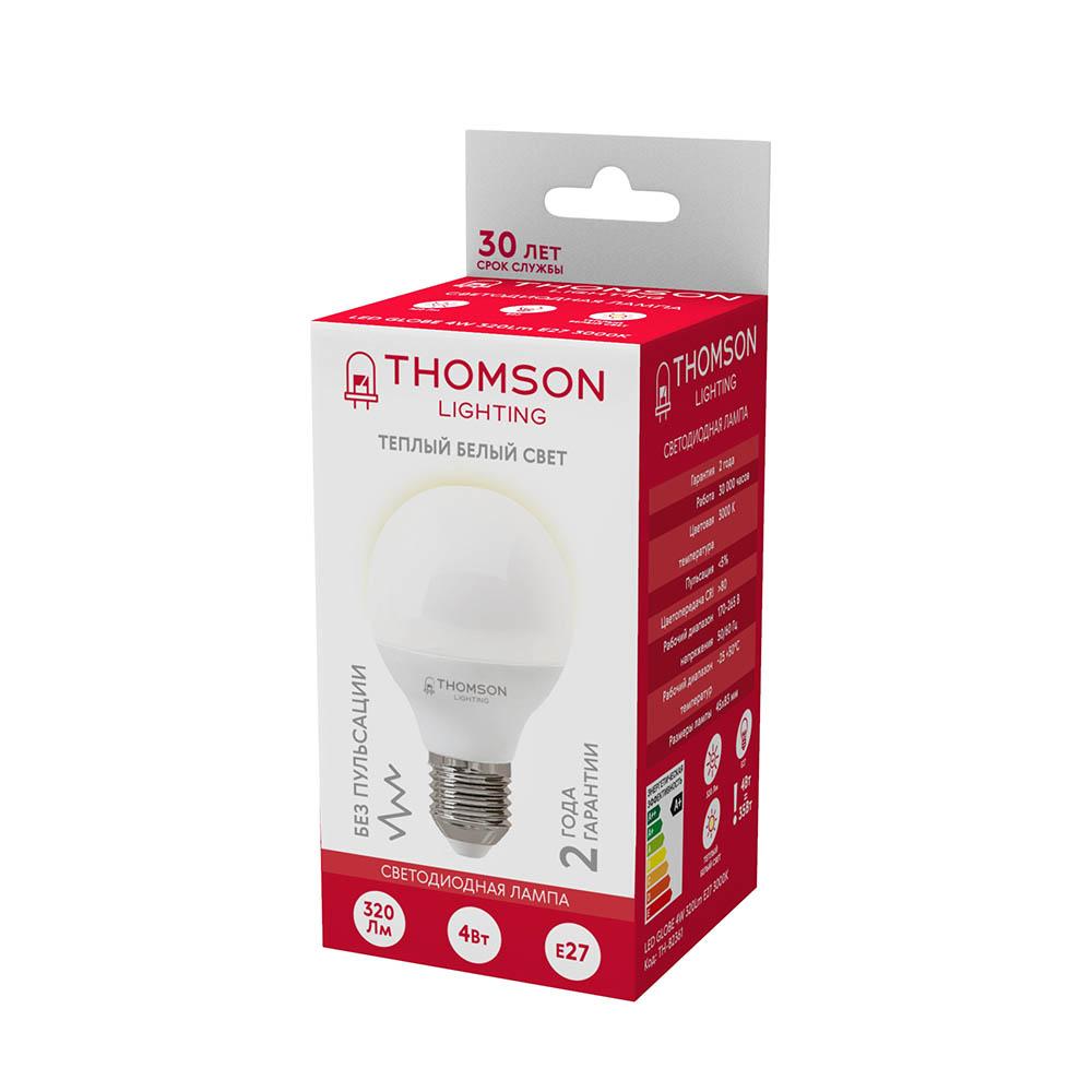 Лампа светодиодная Thomson E27 4W 3000K шар матовый TH-B2361