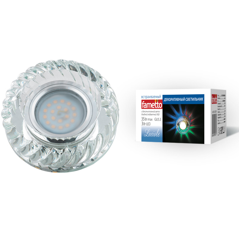 Встраиваемый светильник Fametto Luciole DLS-L123 GU5.3 GLASSY/CLEAR/RGB UL-00000374