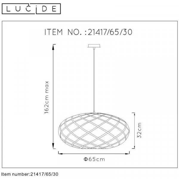 Подвесной светильник Lucide Wolfram 21417/65/30