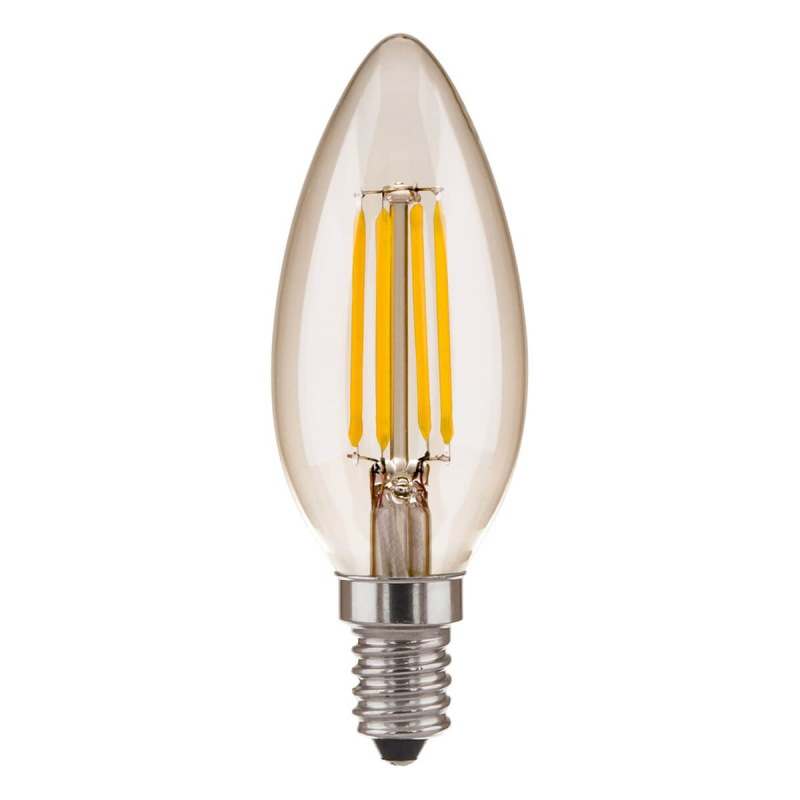 Лампа светодиодная филаментная Elektrostandard E14 6W 4200K свеча прозрачная 4690389110764