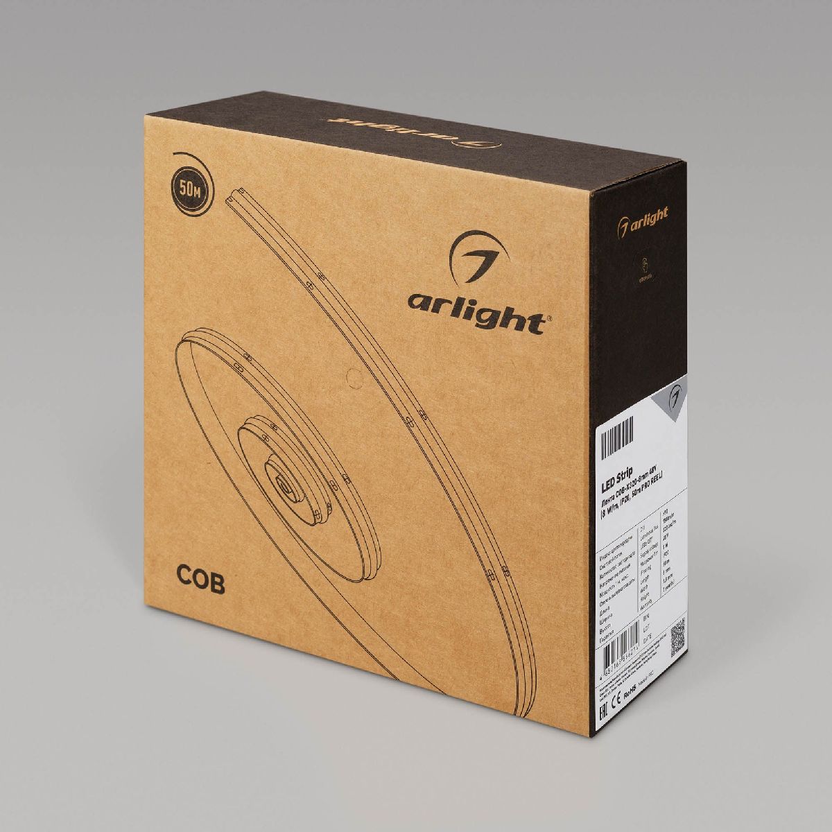 Светодиодная лента Arlight COB-X320-8mm 48V Day4000 (8 W/m, IP20, 50m PRO REEL) 043245