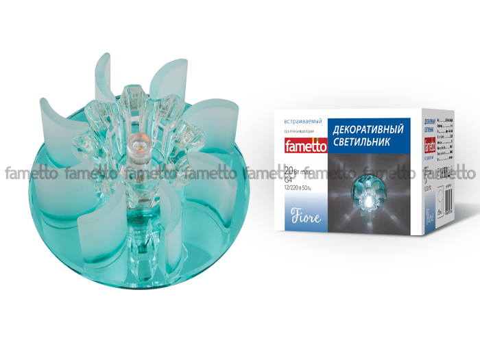 Встраиваемый светильник Fametto Fiore DLS-F114 G4 BLUE/CLEAR