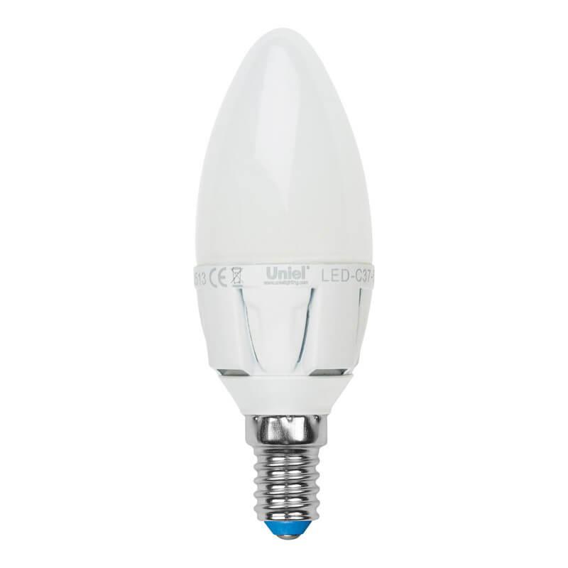 Лампа светодиодная диммируемая (UL-00000690) Uniel E14 6W 3000K матовая LED-C37-6W/WW/E14/FR/DIM PLP01WH