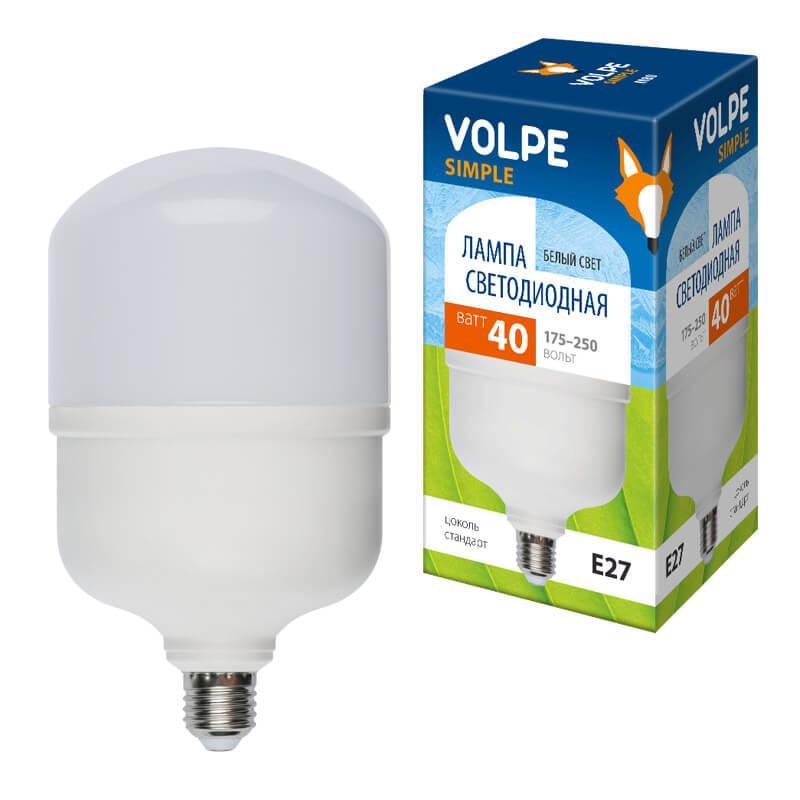 Лампа LED сверхмощная (UL-00002905) Volpe E27 40W (350W) 4000K LED-M80-40W/NW/E27/FR/S