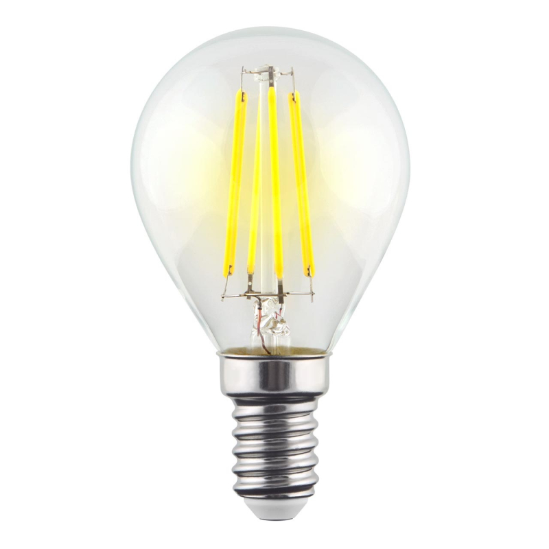 Лампа светодиодная филаментная Voltega E14 9W 4000К шар прозрачный VG10-G1E14cold9W-F 7099