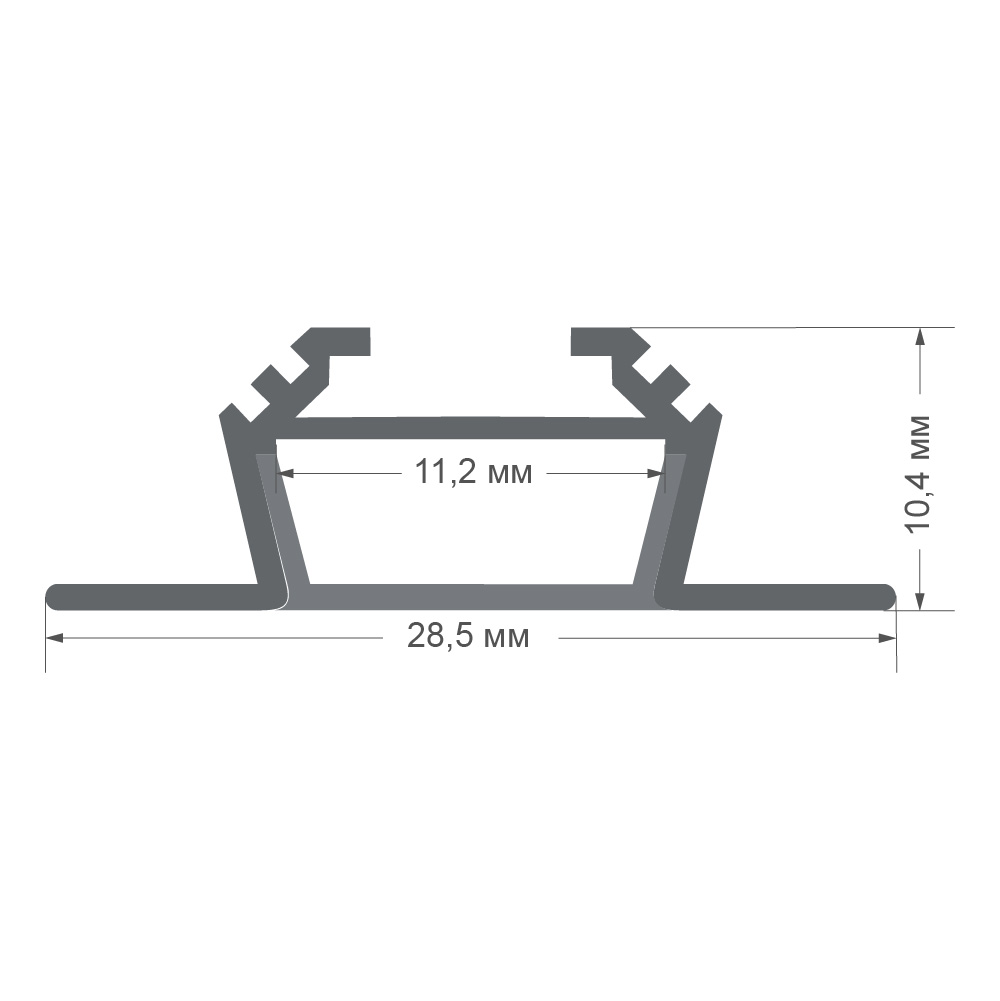 Профиль угловой накладной Apeyron ширина ленты до 10мм (рассеиватель, заглушки - 2шт) 08-07-Ч