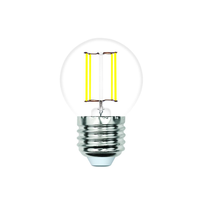 Лампа светодиодная филаментная Volpe E27 4W 4000K шар прозрачный LED-G45-4W/4000K/E27/CL/SLF UL-00008305