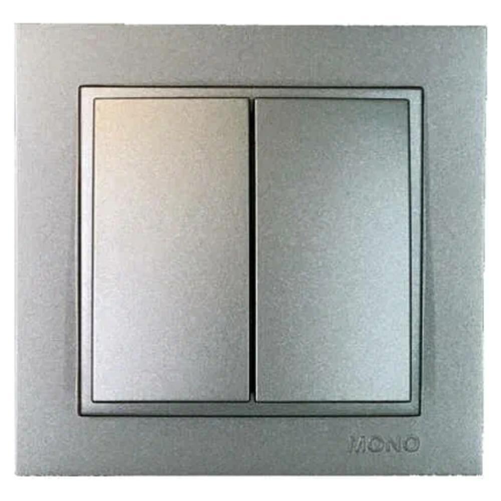 Выключатель двухклавишный Mono Electric Despina 10A 250В антрацит 102-242425-102
