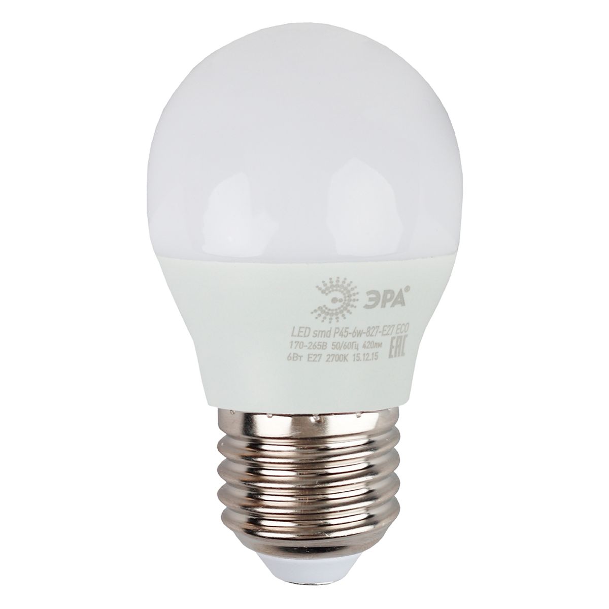 Лампа светодиодная Эра E27 8W 2700K LED P45-8W-827-E27 R Б0053028
