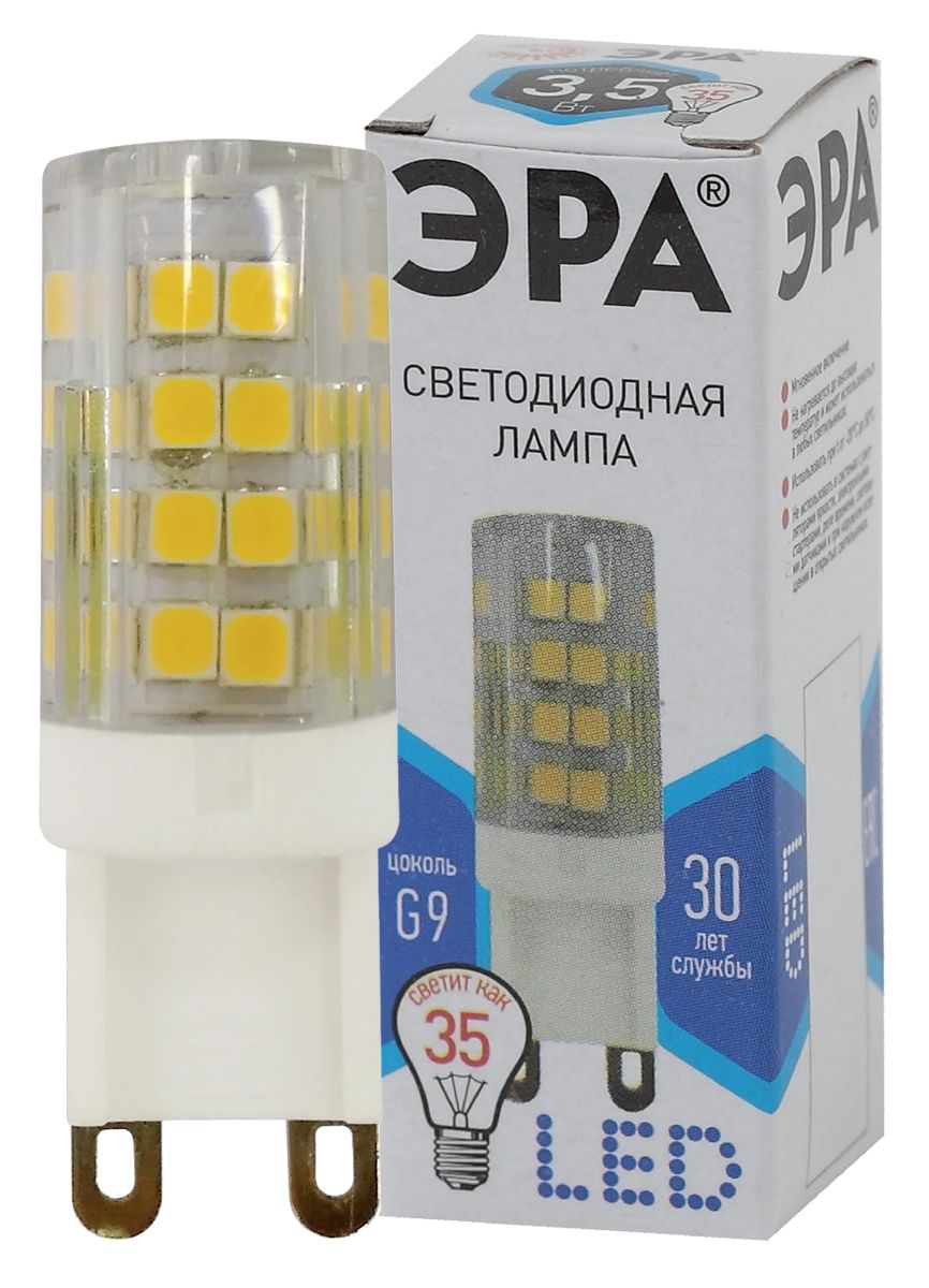 Лампа светодиодная Эра G9 3,5W 4000K LED JCD-3,5W-CER-840-G9 Б0027862