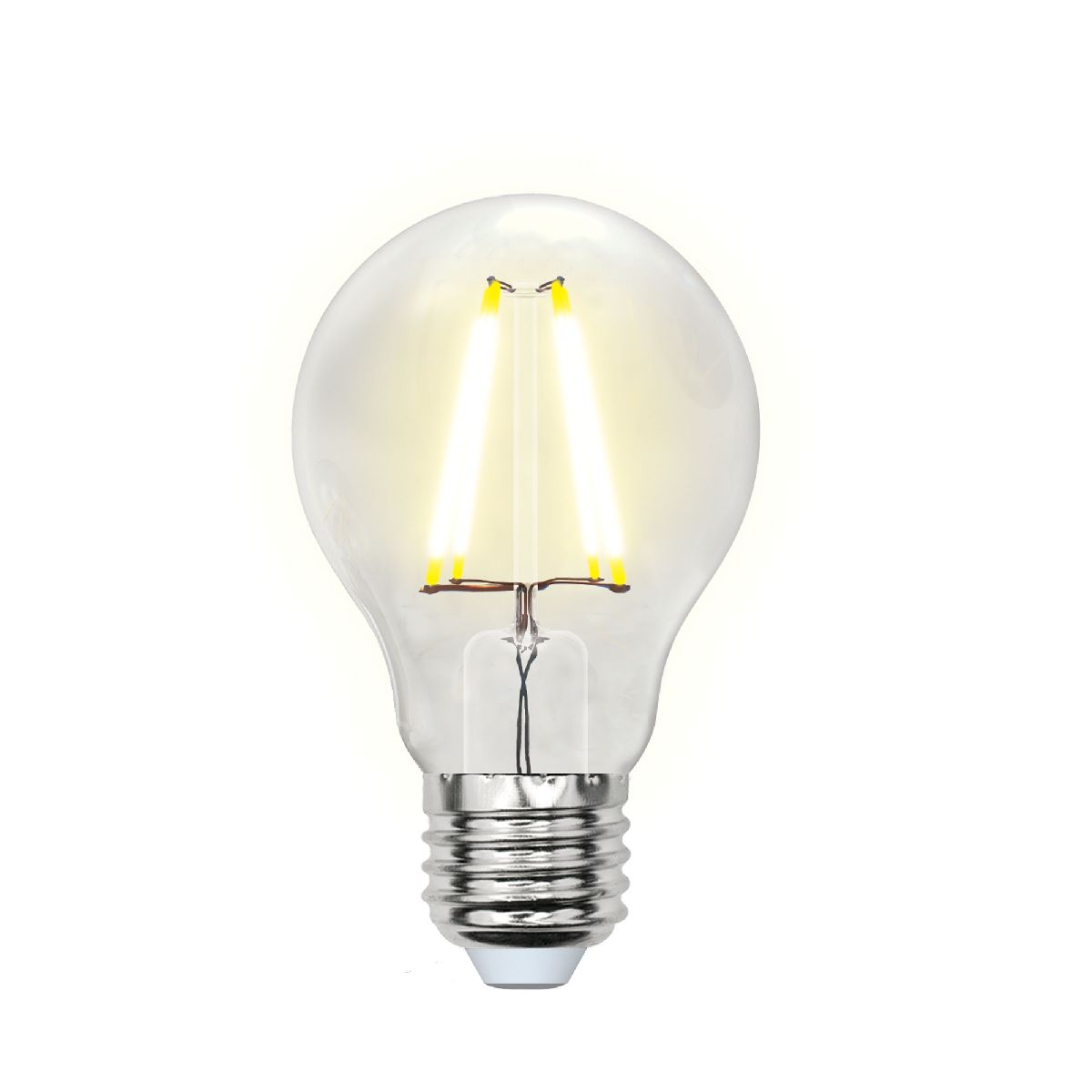 Лампа светодиодная (UL-00000198) Uniel E27 8W прозрачная LED-A60-8W/WW/E27/CL PLS02WH