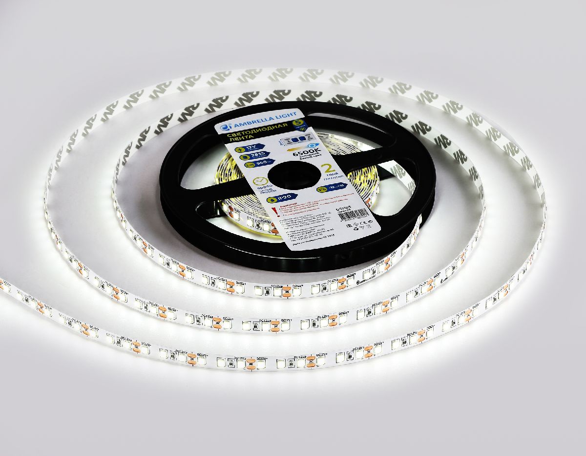 Светодиодная лента Ambrella Light LED Strip 12В 2835 9,6Вт/м 6500K 5м IP20 GS1103