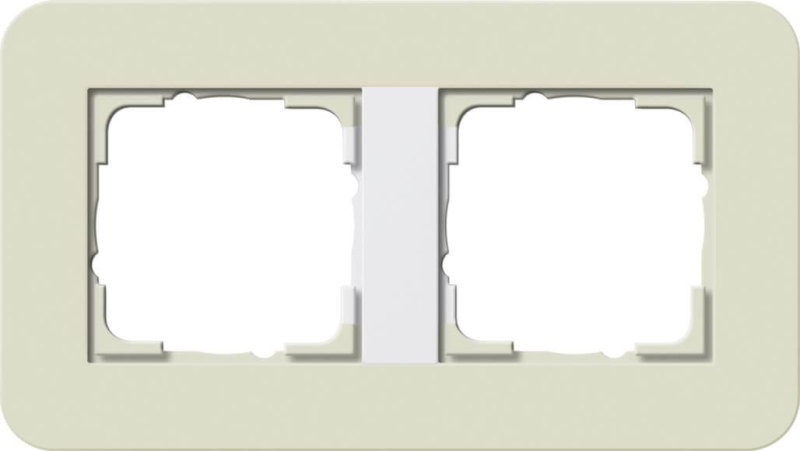 Рамка 2-постовая Gira E3 белый песочный/белый глянцевый 0212417