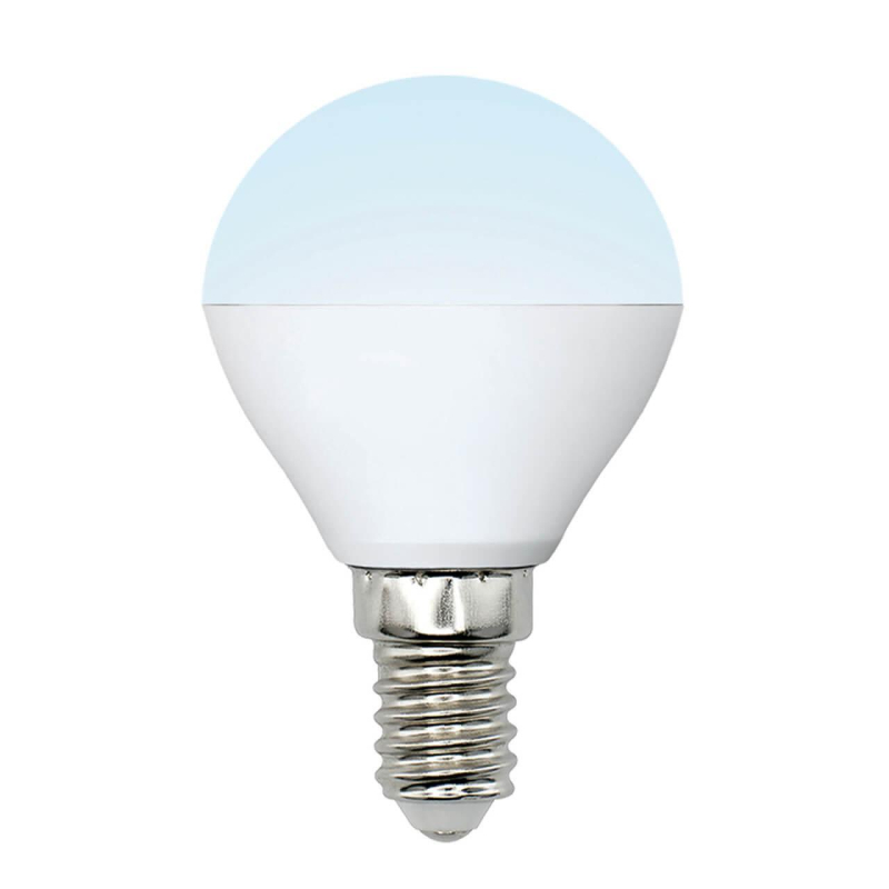 Лампа светодиодная (UL-00002376) Uniel E14 6W 4000K матовая LED-G45-6W/NW/E14/FR/MB PLM11WH