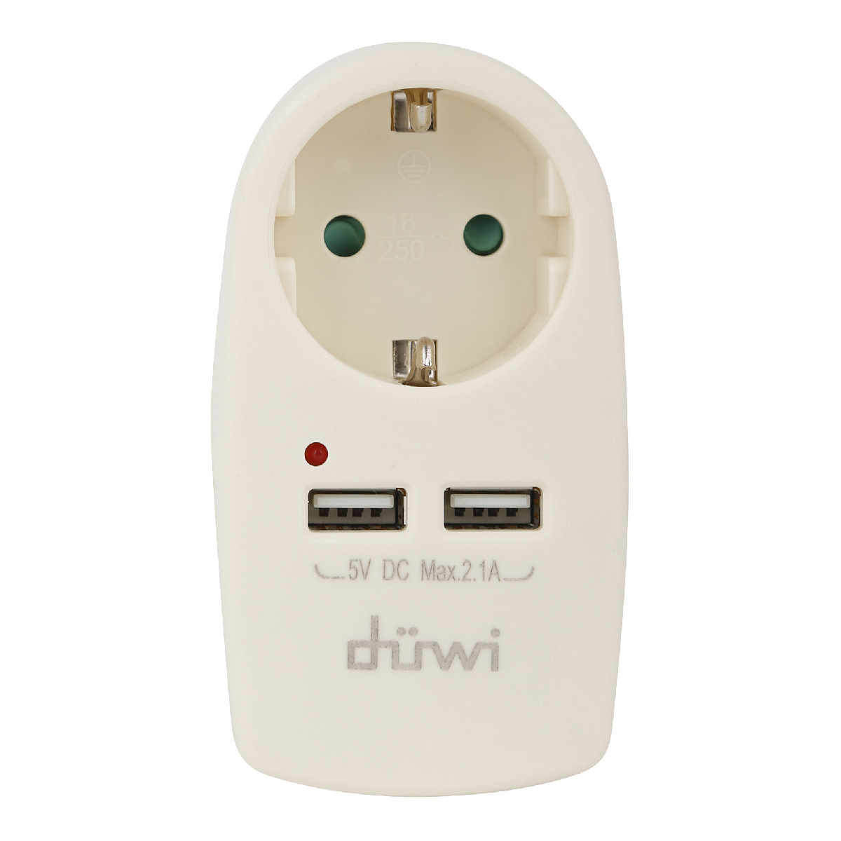 Адаптер 1 гнездо + 2 USB порта на евро вилку Duwi 27420 9