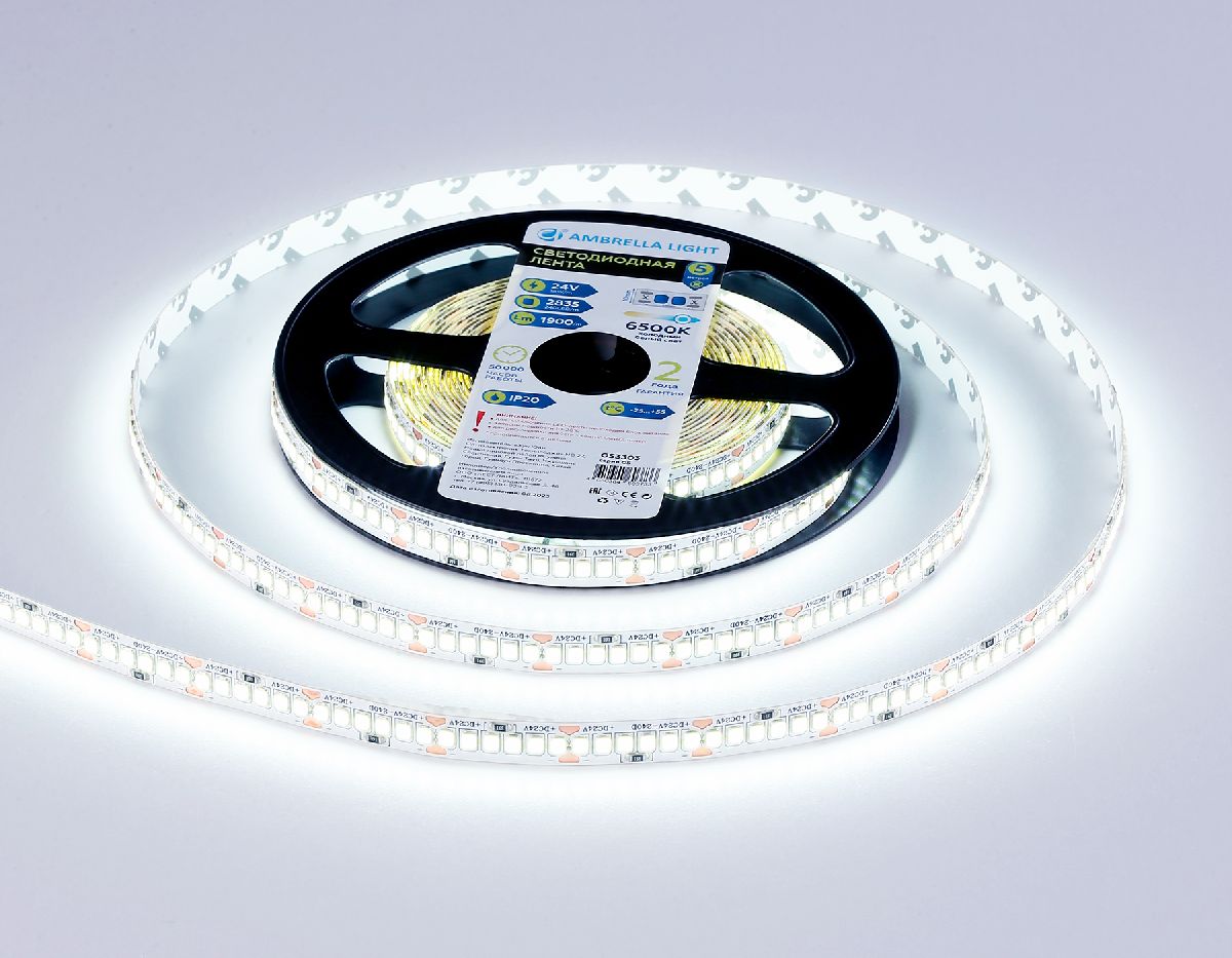 Светодиодная лента Ambrella Light LED Strip 24В 2835 18Вт/м 6500K 5м IP20 GS3303