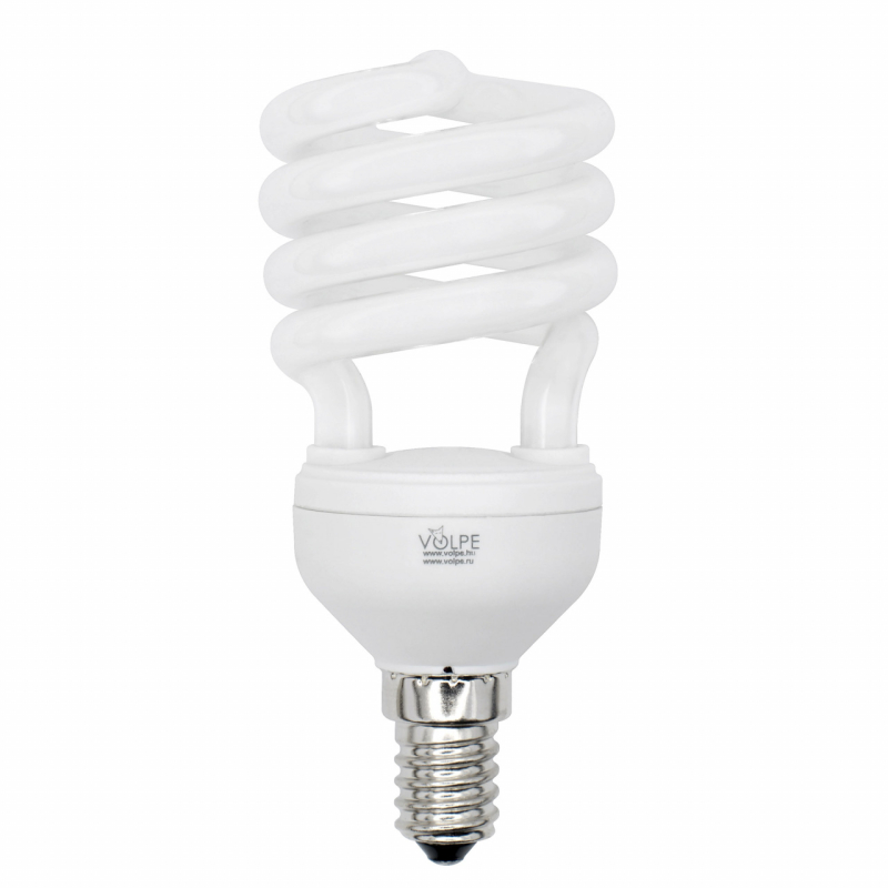 Лампа энергосберегающая (01696) Volpe E14 15W 6400K матовая CFL-S T2 220-240V 15W E14 6400K