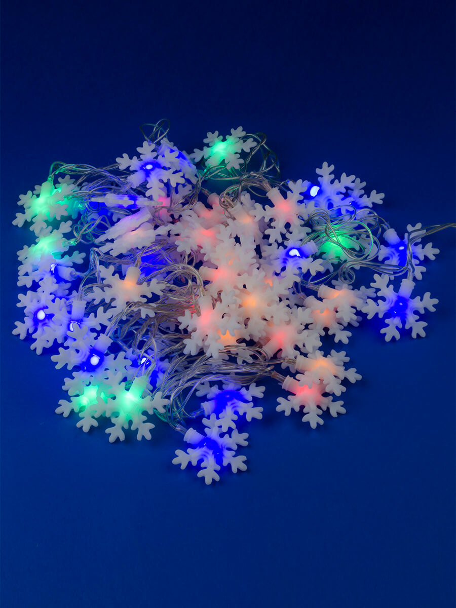 Светодиодная гирлянда Uniel Снежинки-3 (UL-00007195) разноцветный ULD-S0500-050/DTA Multi IP20 Snowflakes-3