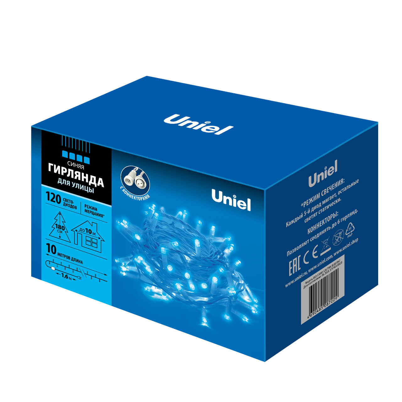 Уличная светодиодная гирлянда Uniel (UL-00001352) синий ULD-S1000-120/TWK Blue IP67