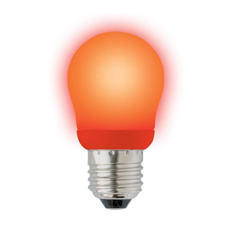 Лампа энергосберегающая (02955) Uniel E27 9W Red красный ESL-G45-9/RED/E27