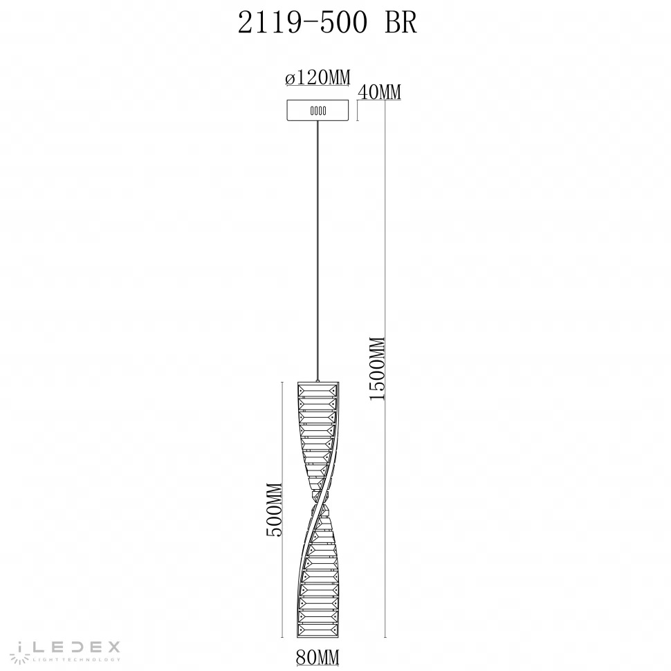 Подвесной светильник iLedex Woodstock 2119-500 BR