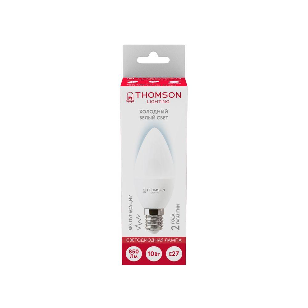 Лампа светодиодная Thomson E27 10W 6500K свеча матовая TH-B2311