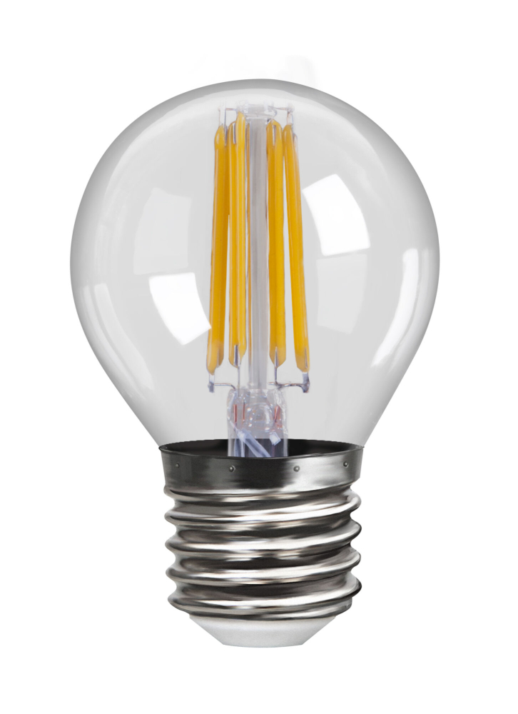 Лампа светодиодная филаментная Voltega E14 4W 2800K шар прозрачный VG10-G1E14warm4W-F 7008