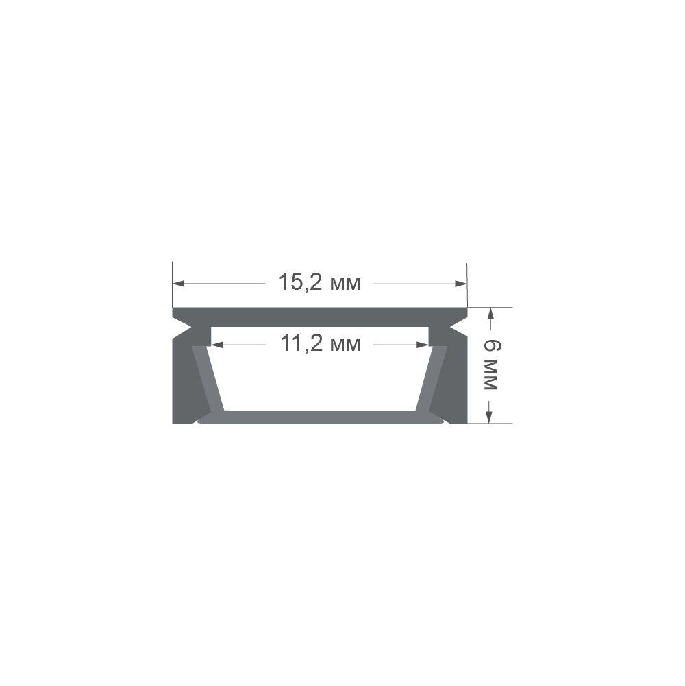 Профиль П-образный накладной Apeyron ширина ленты до 10мм (рассеиватель, заглушки - 2шт) 08-05-Ч