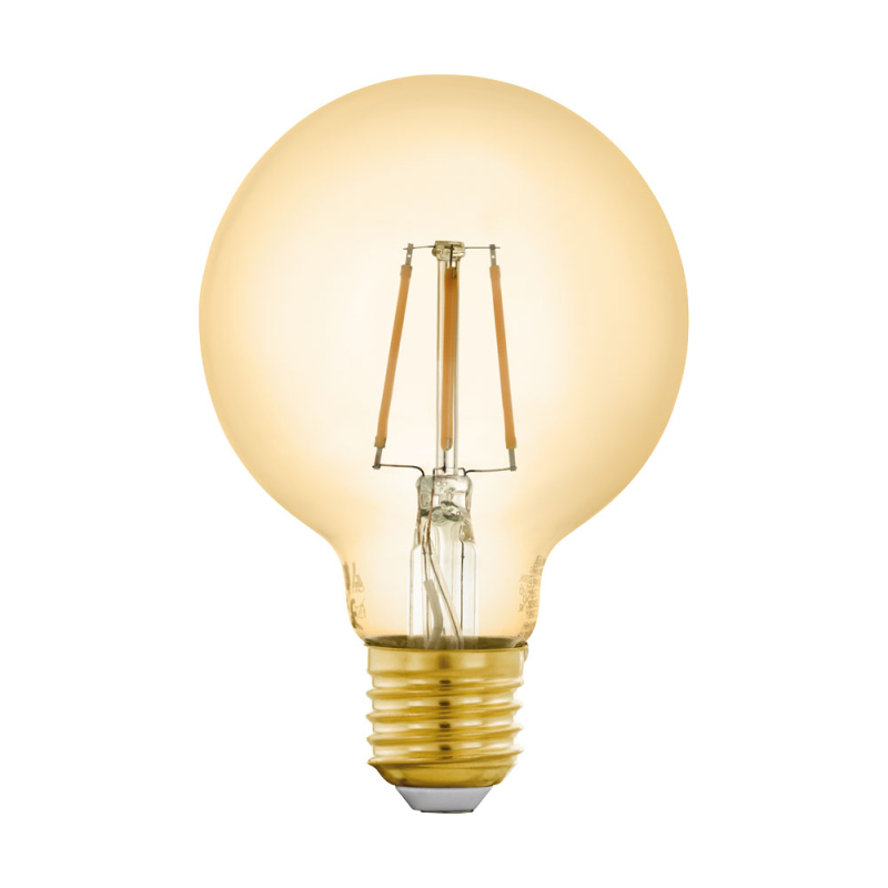 Лампа светодиодная филаментная диммируемая Eglo E27 5,5W 2200K шар янтарный 12572