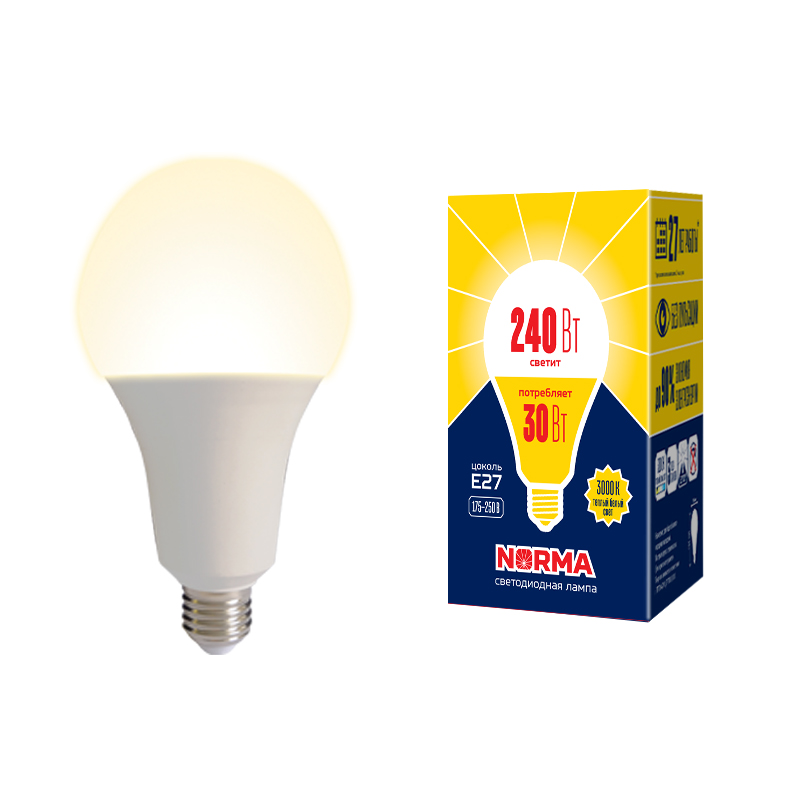 Лампа светодиодная Volpe E27 30W 3000K матовая LED-A95-30W/3000K/E27/FR/NR UL-00005604