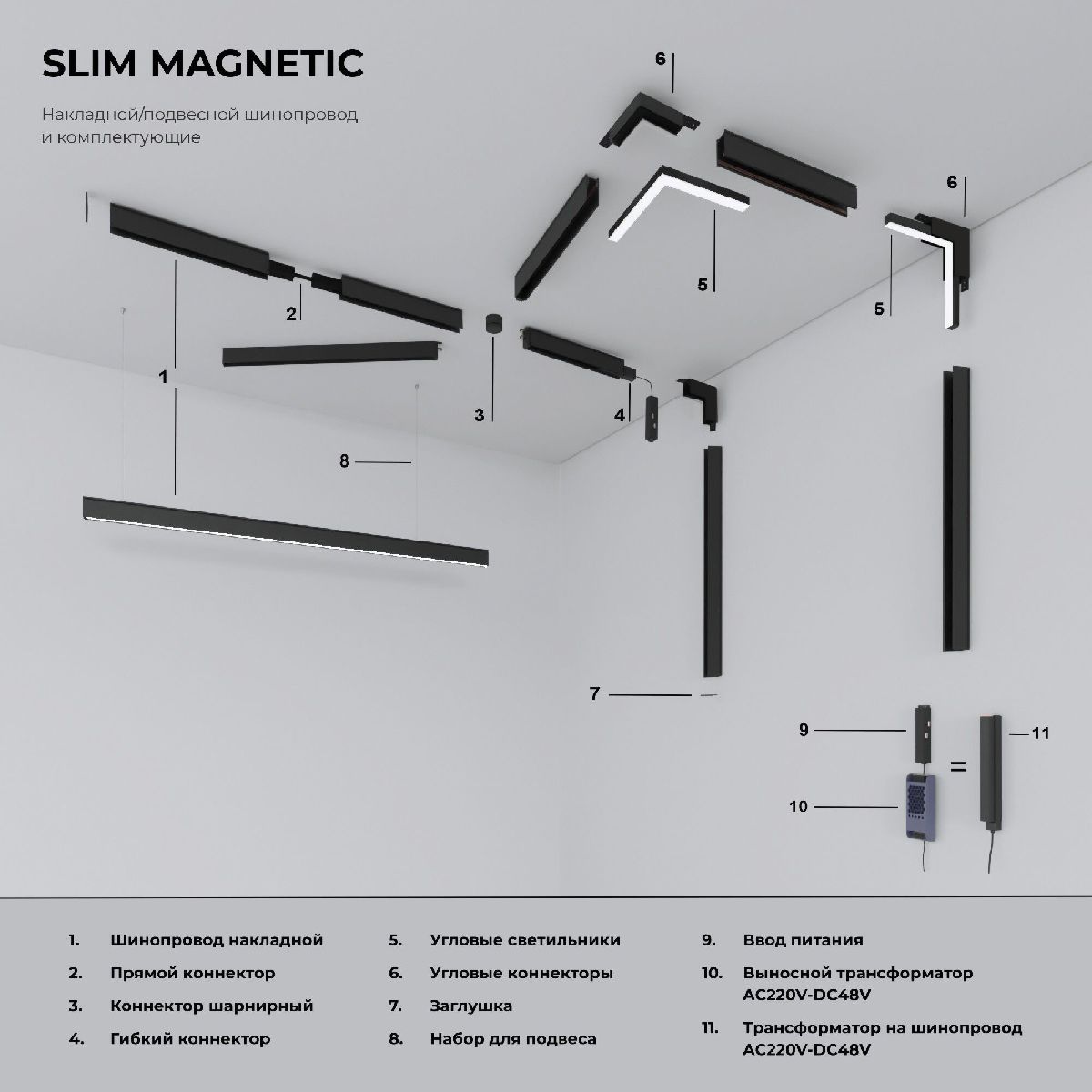Гибкий коннектор Elektrostandard Slim Magnetic 469038918881 a061249