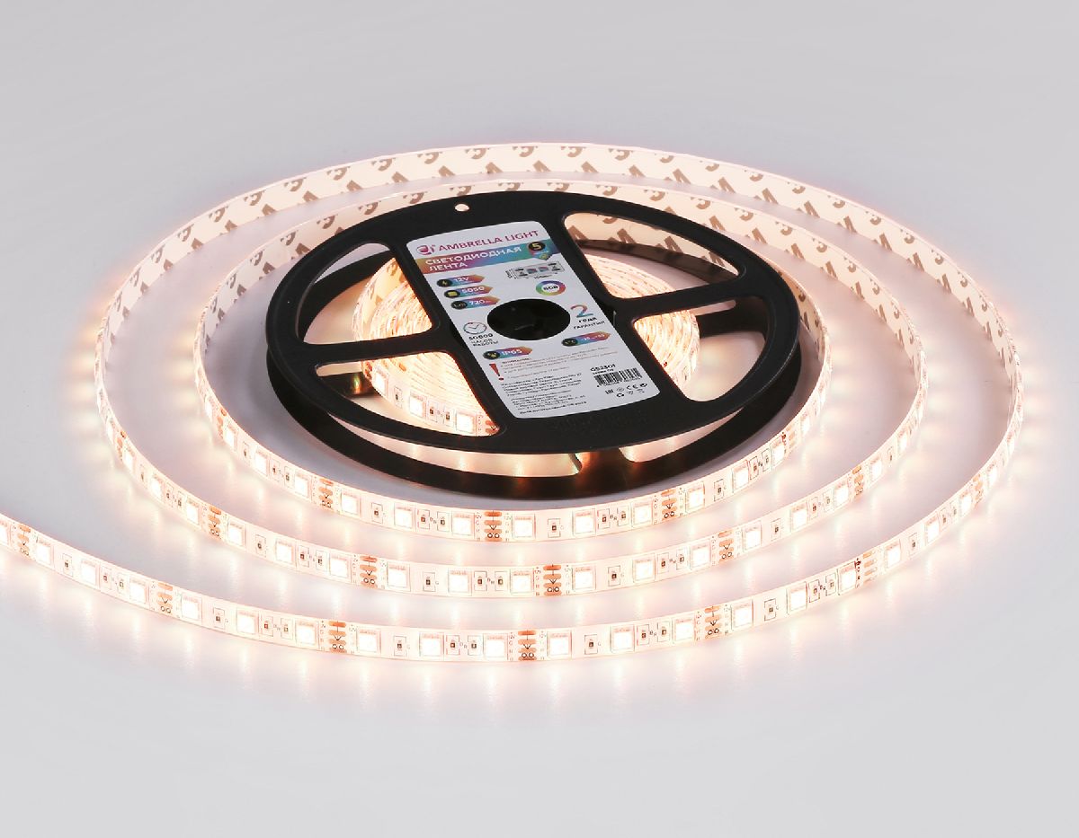 Светодиодная лента Ambrella Light LED Strip 12В 5050 14,4Вт/м RGB 5м IP65 GS2302