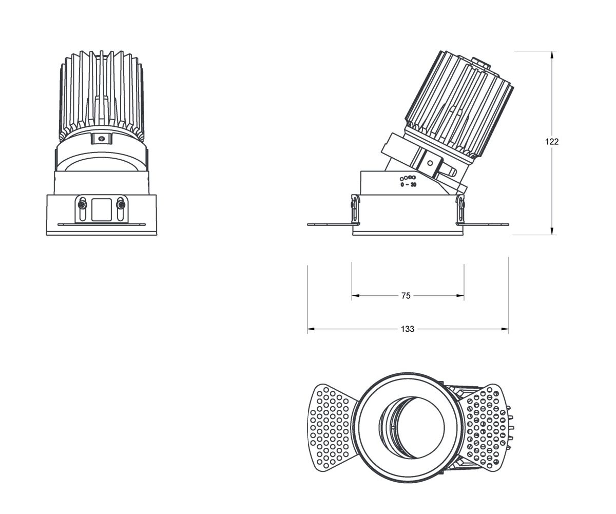 Встраиваемый светильник Fiberli MR1215 (круглая рамка) 12130101