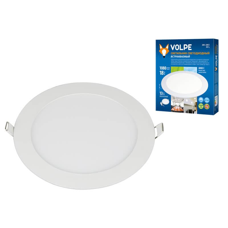 Встраиваемый светодиодный светильник (UL-00003381) Volpe ULP-Q203 R225-18W/NW White
