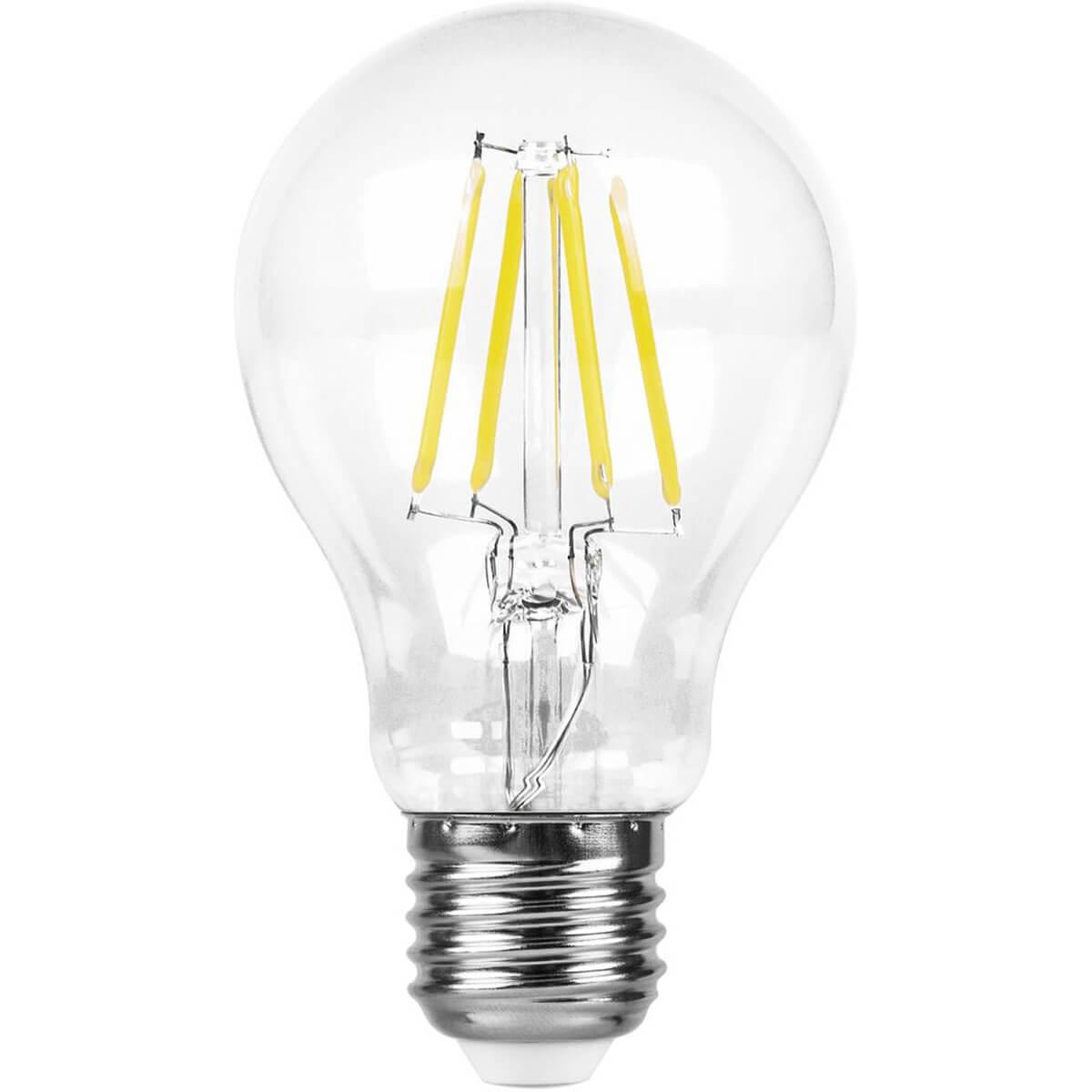 Лампа светодиодная филаментная Feron E27 7W 4000K Шар Прозрачная LB-52 25877