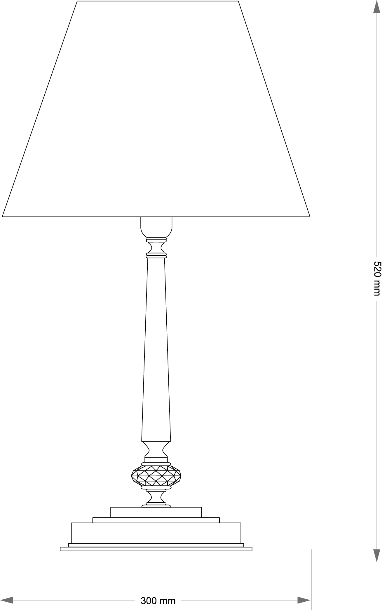 Настольная лампа Kutek San Marino Lampshade SAN-LG-1(P/A)CR