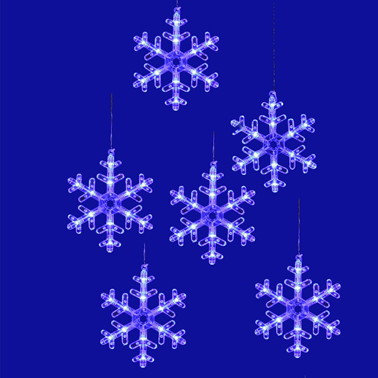 Светодиодная гирлянда Uniel занавес Снежинки-1 (UL-00007336) синий ULD-E1503-072/DTA Blue IP20 Snowflakes-3