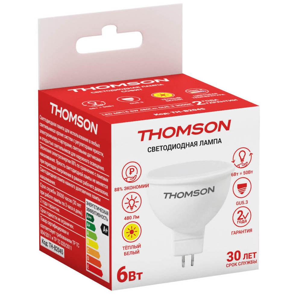 Лампа светодиодная Thomson GU5.3 6W 3000K TH-B2045