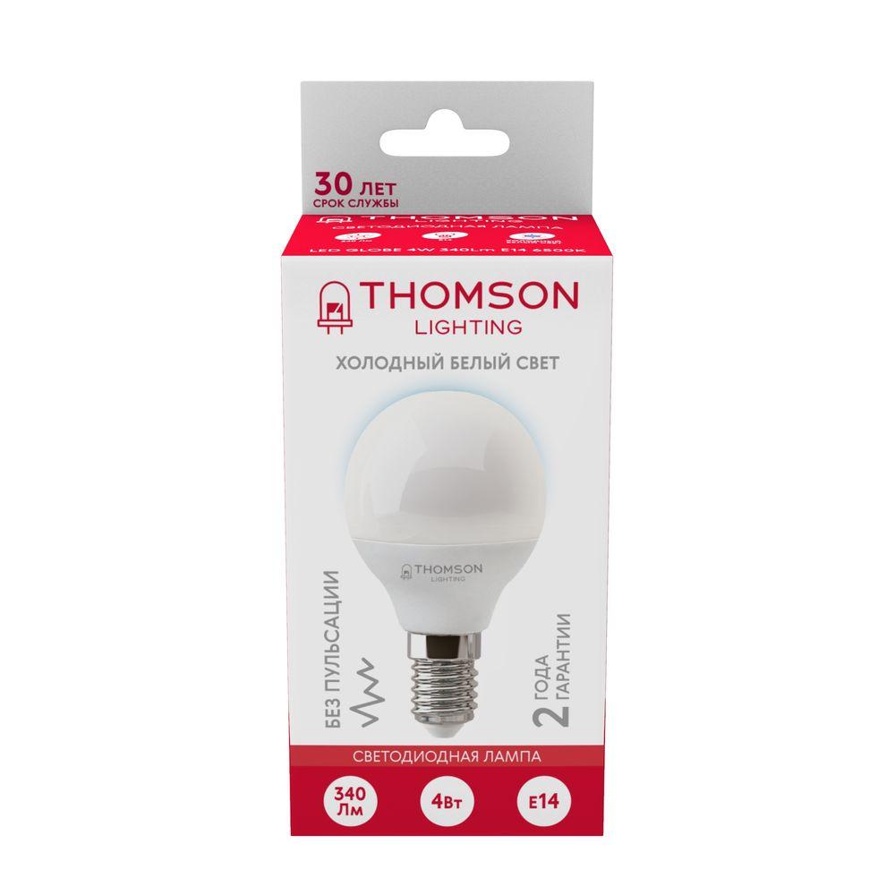 Лампа светодиодная Thomson E14 4W 6500K шар матовый TH-B2314