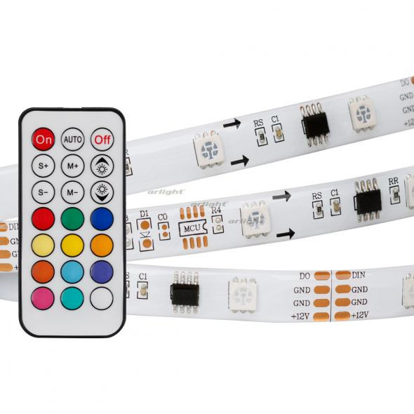 Светодиодная лента Arlight SPI-5000SE-IR21B 12V RGB (5060,150 LED x3,1804, ПДУ) 021213