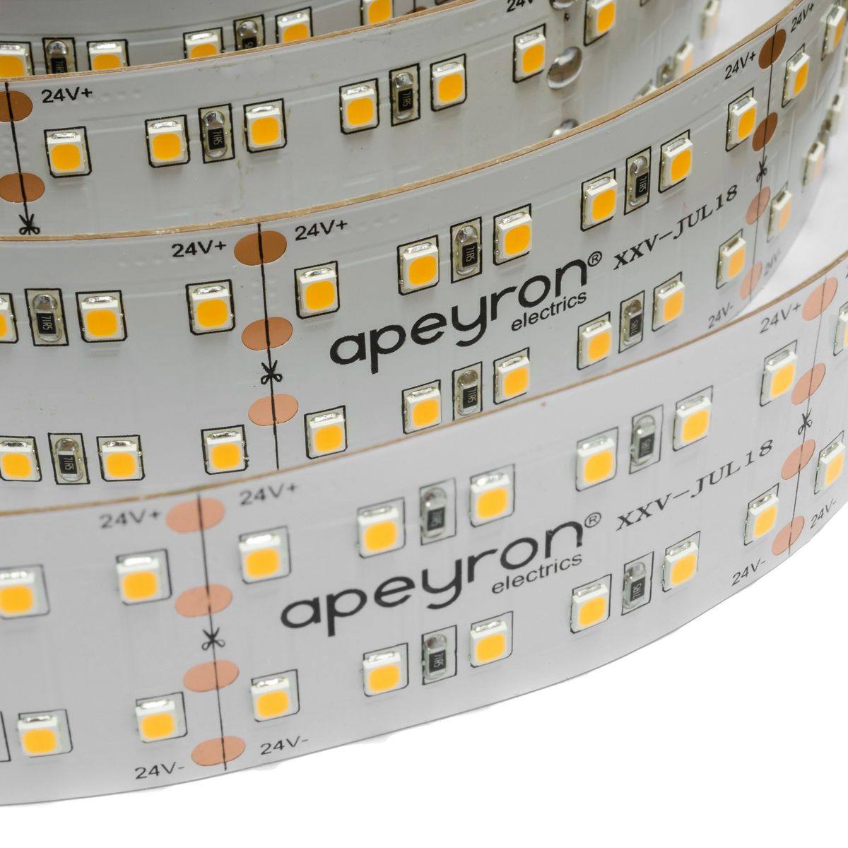 Светодиодная лента Apeyron 24В ПРО 38Вт/м smd2835 240д/м IP20 3800Лм/м 5м 4000К 00-315