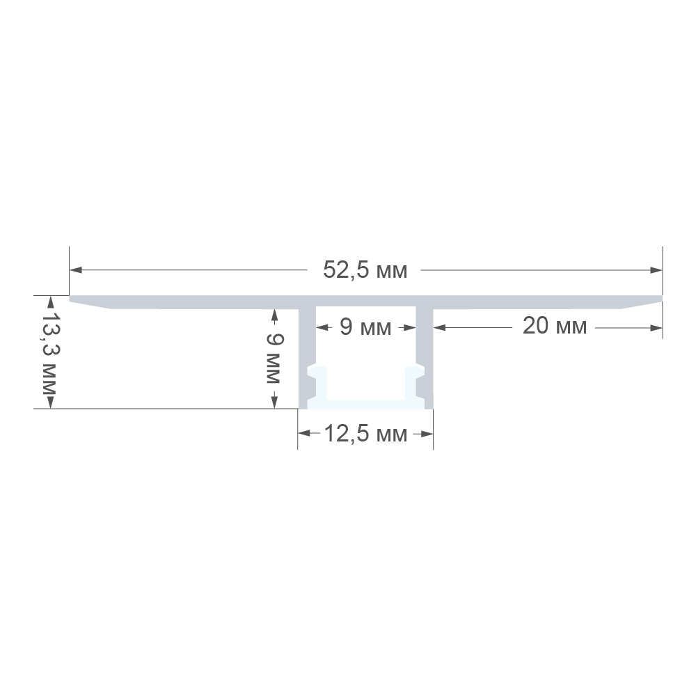 Профиль под гипсокартон Apeyron ширина ленты до 9мм (рассеиватель, заглушки - 2шт) 08-53