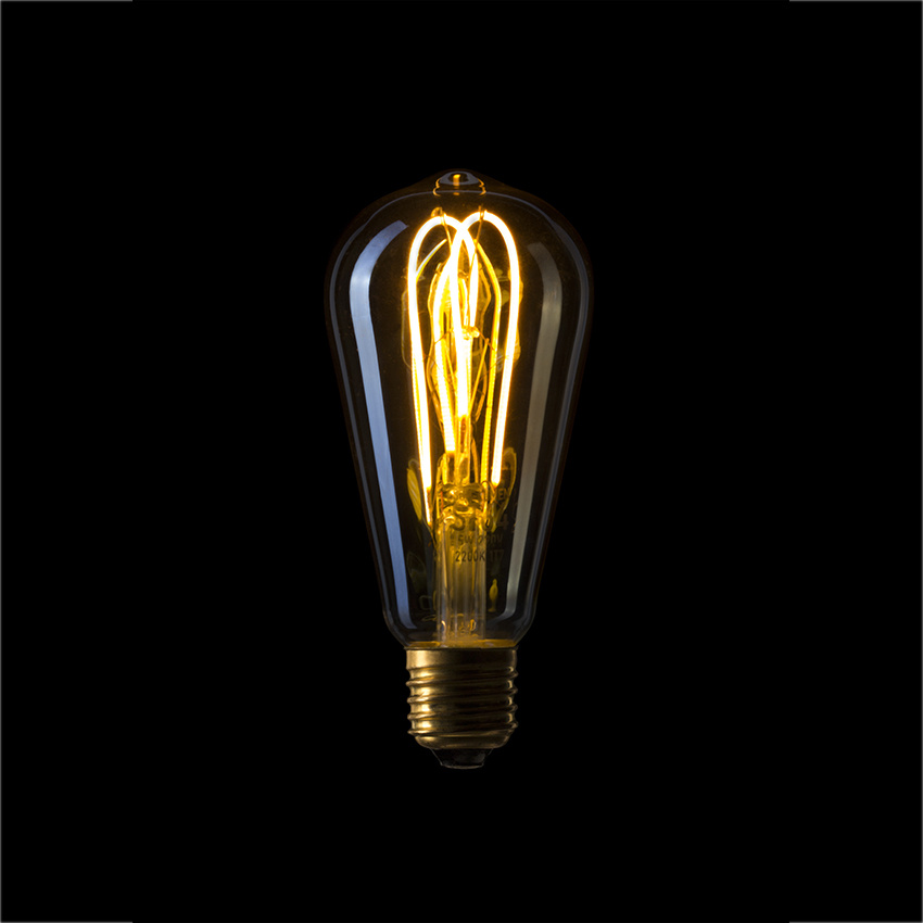 Лампа светодиодная филаментная диммируемая Sun Lumen E27 5W 2200K золотая 057-356