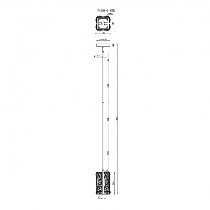 Подвесной светильник iLamp Panorama P4688-1 MBK