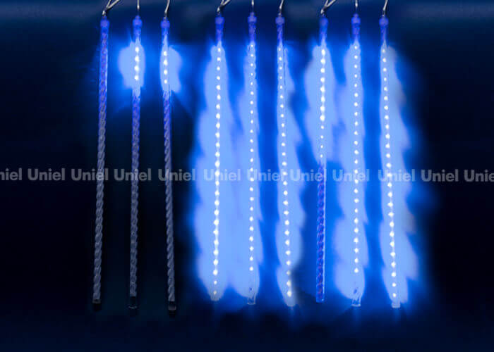 Уличная светодиодная гирлянда (UL-00000167) Uniel занавес 220V синий ULD-E1505-336/DTK BLUE IP44 TWISTED METEOR